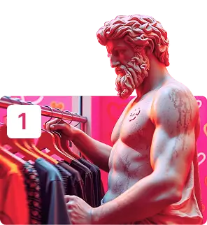 O cliente chega na sua loja, escolhe os produtos e vai até o caixa.